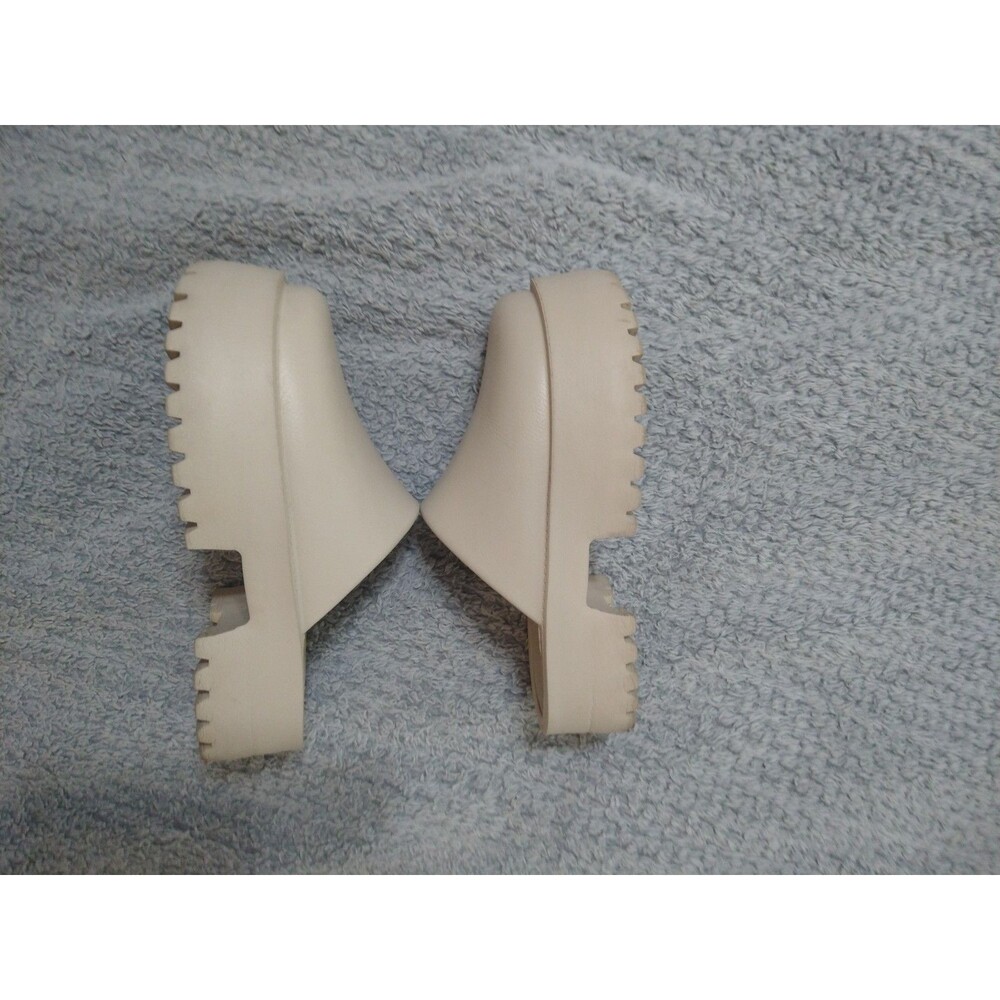 Beach Platform Chunky Clogs Shoes Size 9 Cream Boho Beachy Y2K - Picture 5 of 10
